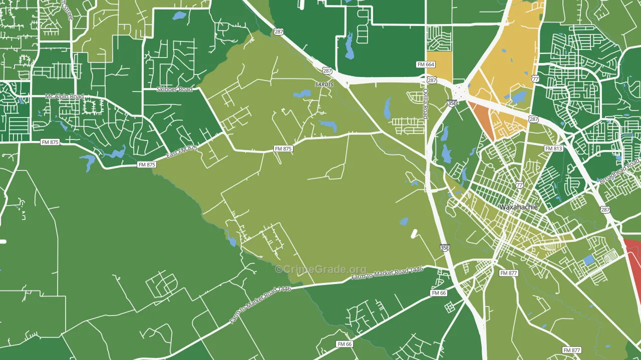 75167, TX Map of Vehicle Theft Rates