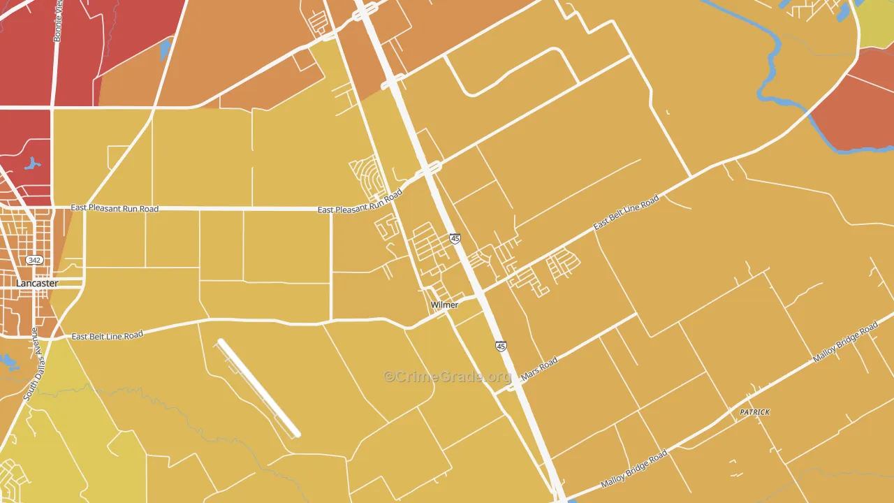 75172, TX Map of Vehicle Theft Rates