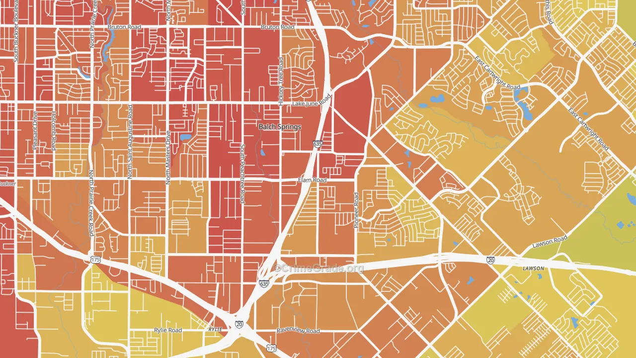 75180, TX Map of Vehicle Theft Rates