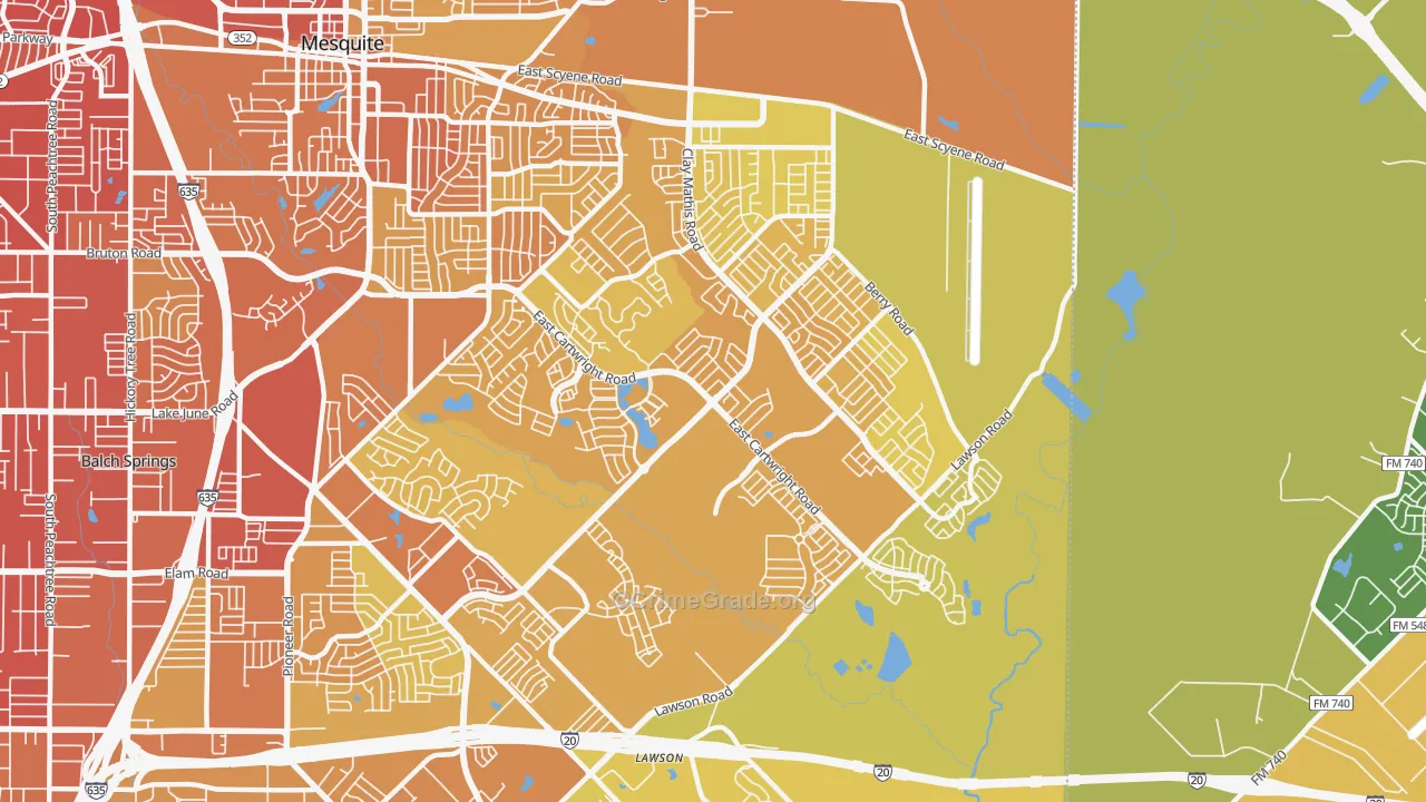 75181, TX Map of Vehicle Theft Rates