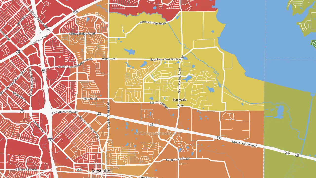 75182, TX Map of Vehicle Theft Rates