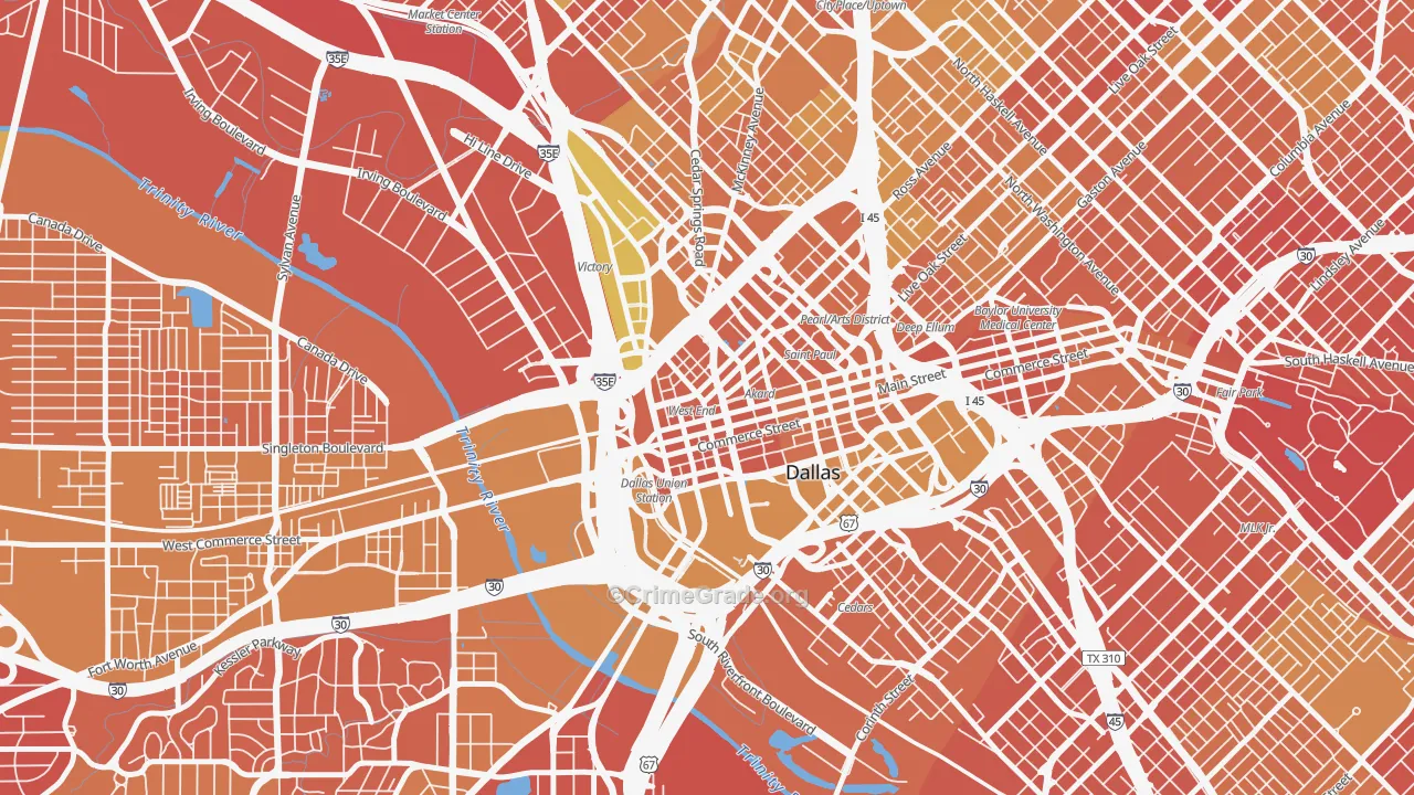 75202, TX Map of Vehicle Theft Rates