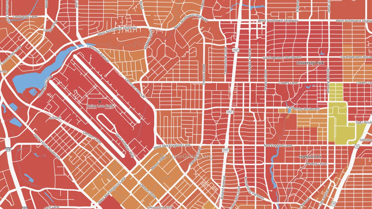75209, TX Map of Vehicle Theft Rates
