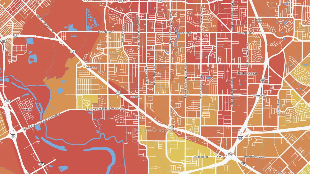 75217, TX Map of Vehicle Theft Rates