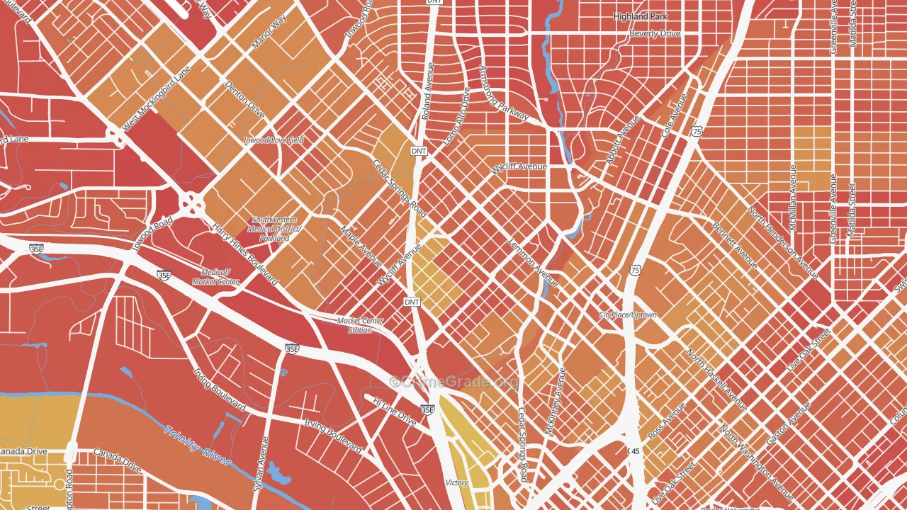 75219, TX Map of Vehicle Theft Rates