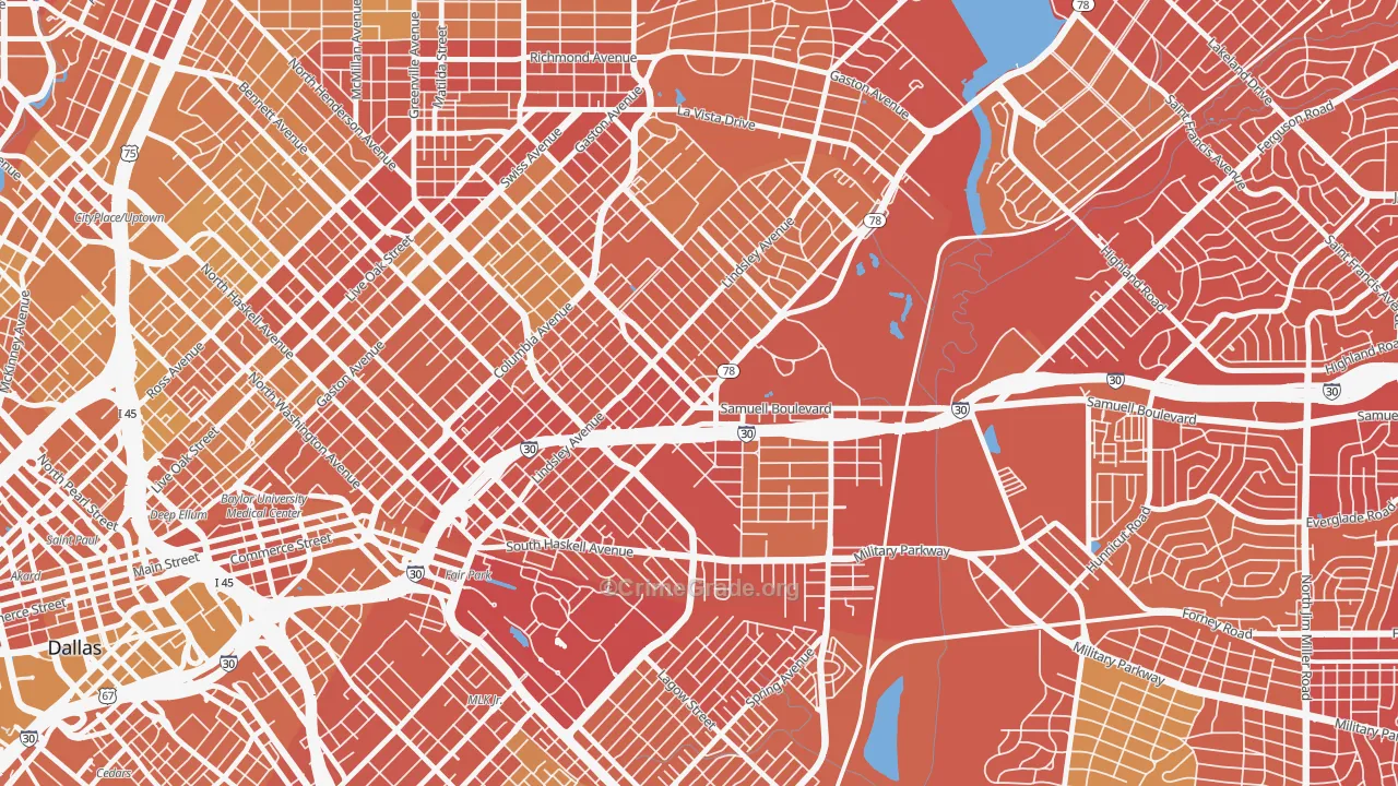75223, TX Map of Vehicle Theft Rates