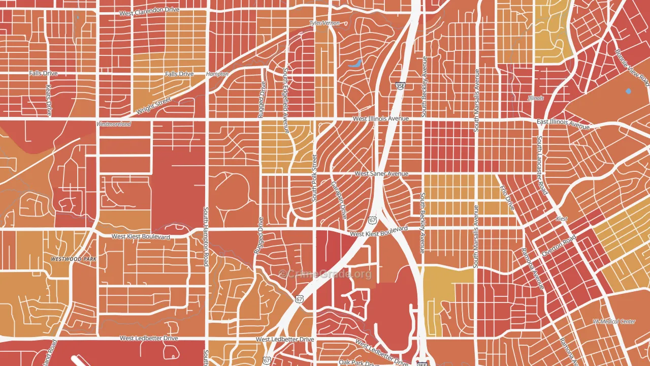 75224, TX Map of Vehicle Theft Rates