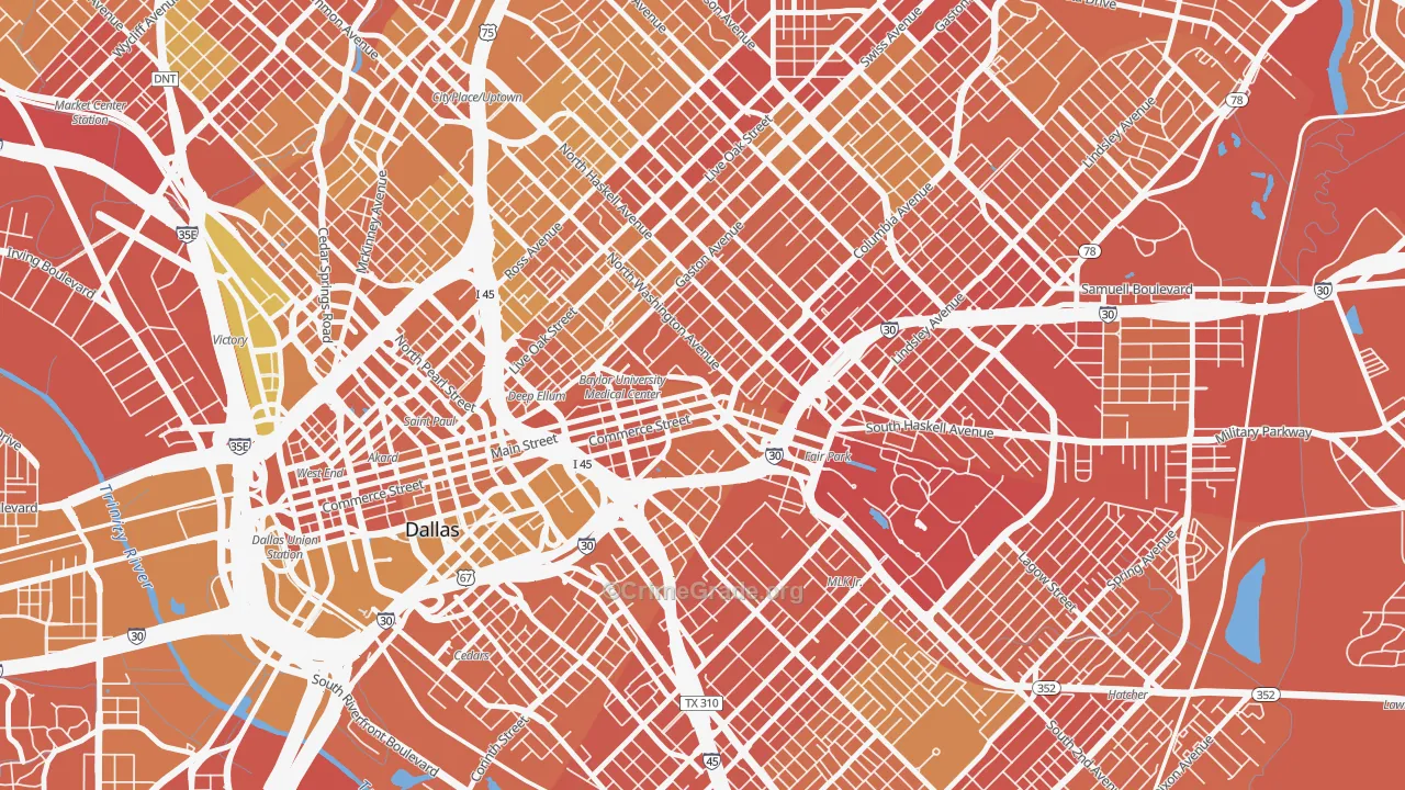 75226, TX Map of Vehicle Theft Rates