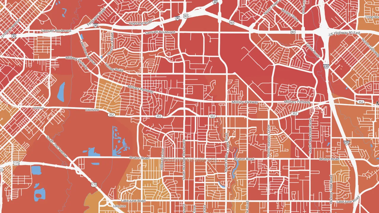 75227, TX Map of Vehicle Theft Rates