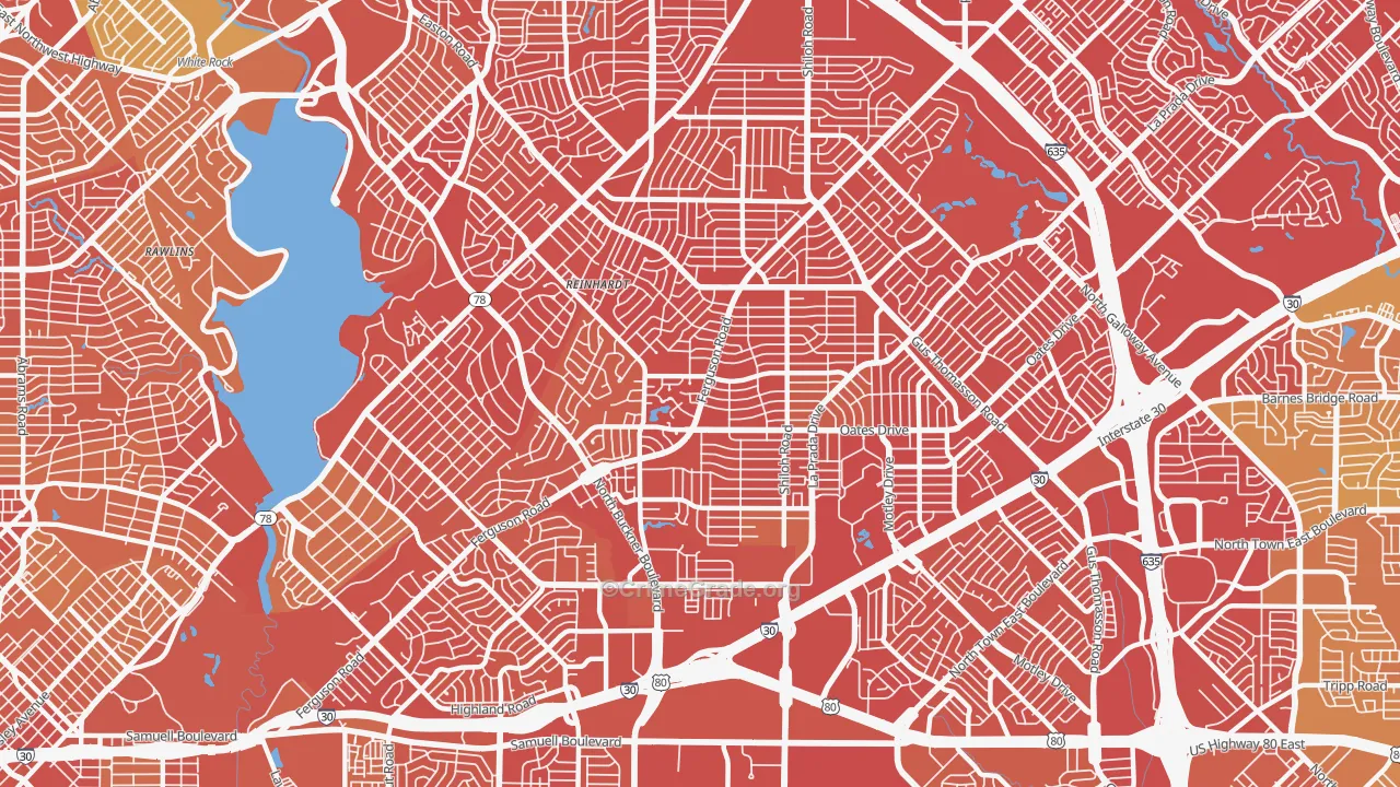 75228, TX Map of Vehicle Theft Rates