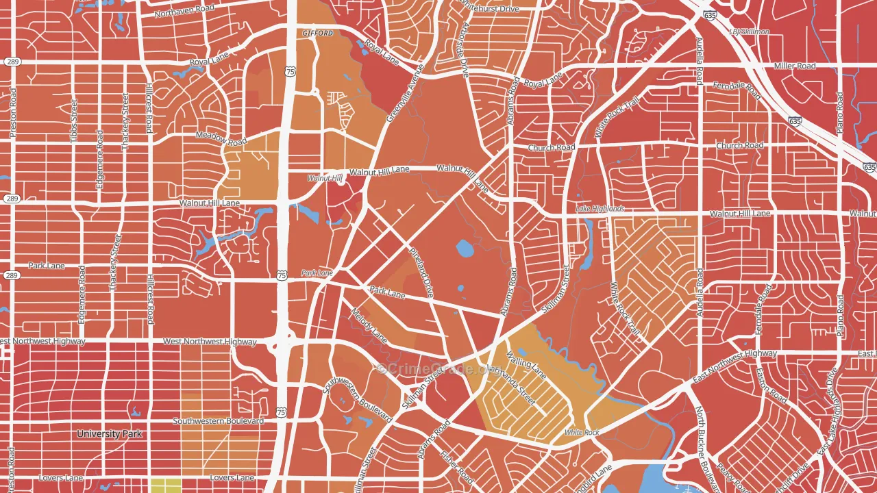 75231, TX Map of Vehicle Theft Rates