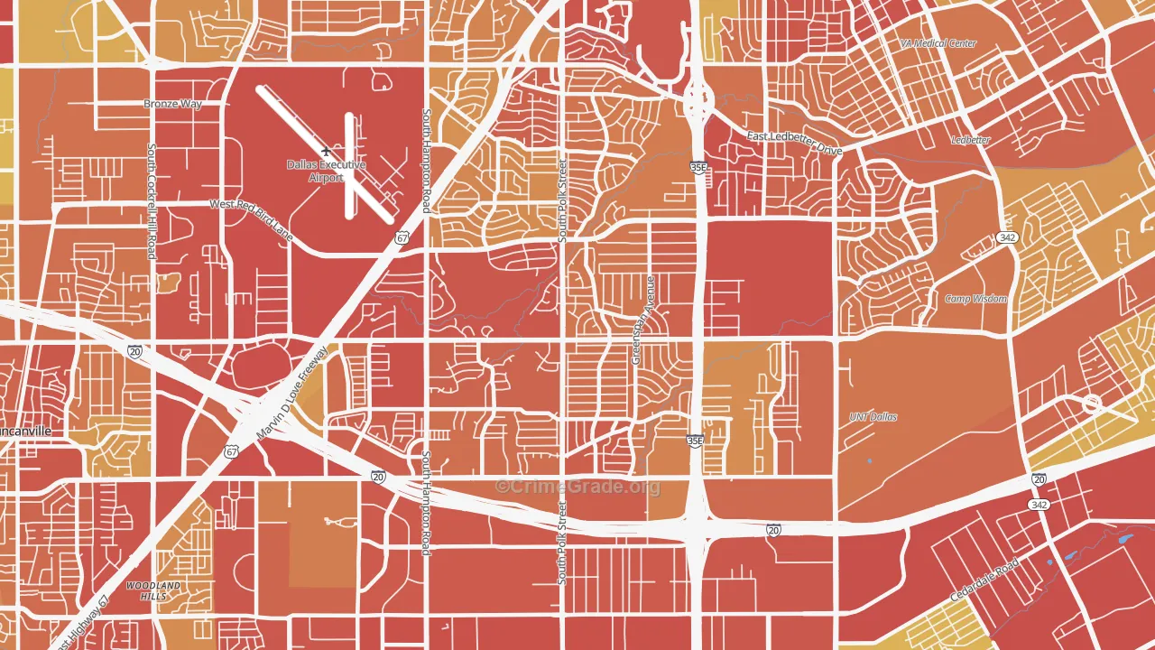 75232, TX Map of Vehicle Theft Rates