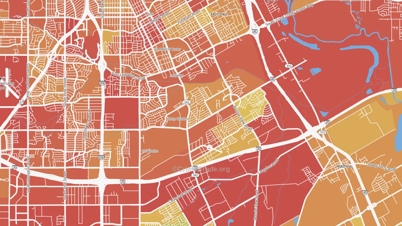 75241, TX Map of Vehicle Theft Rates