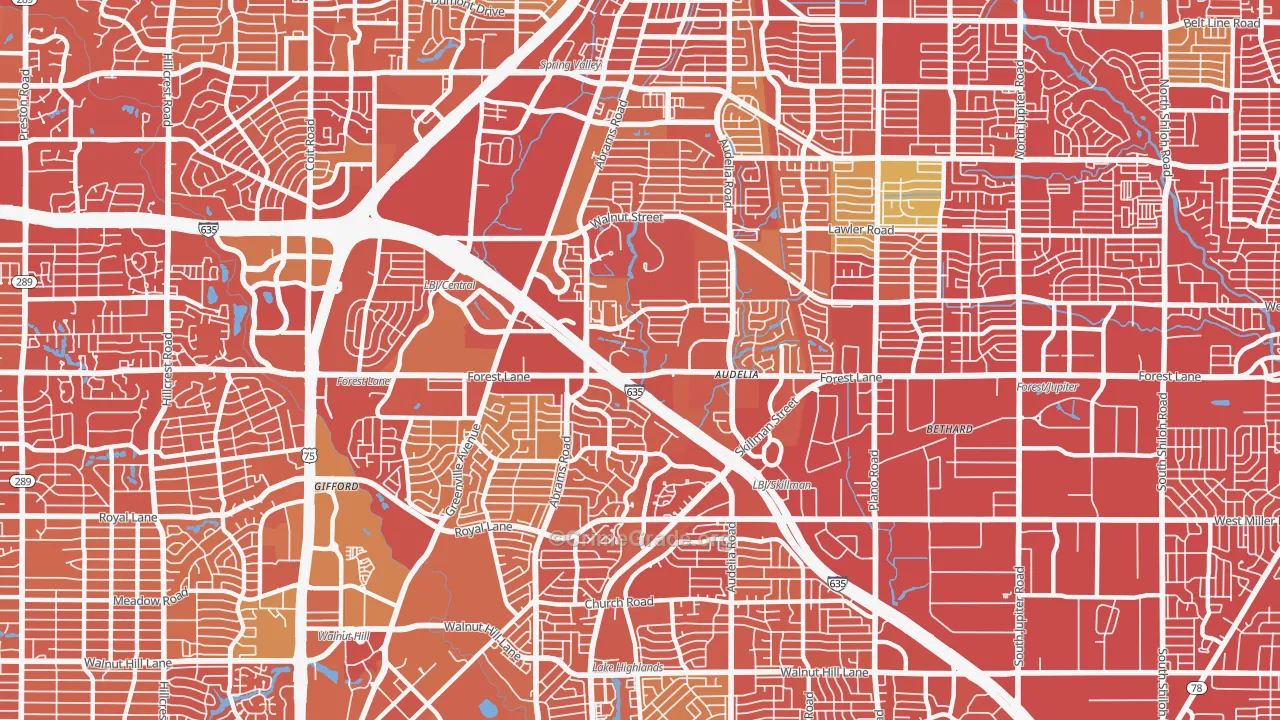 75243, TX Map of Vehicle Theft Rates