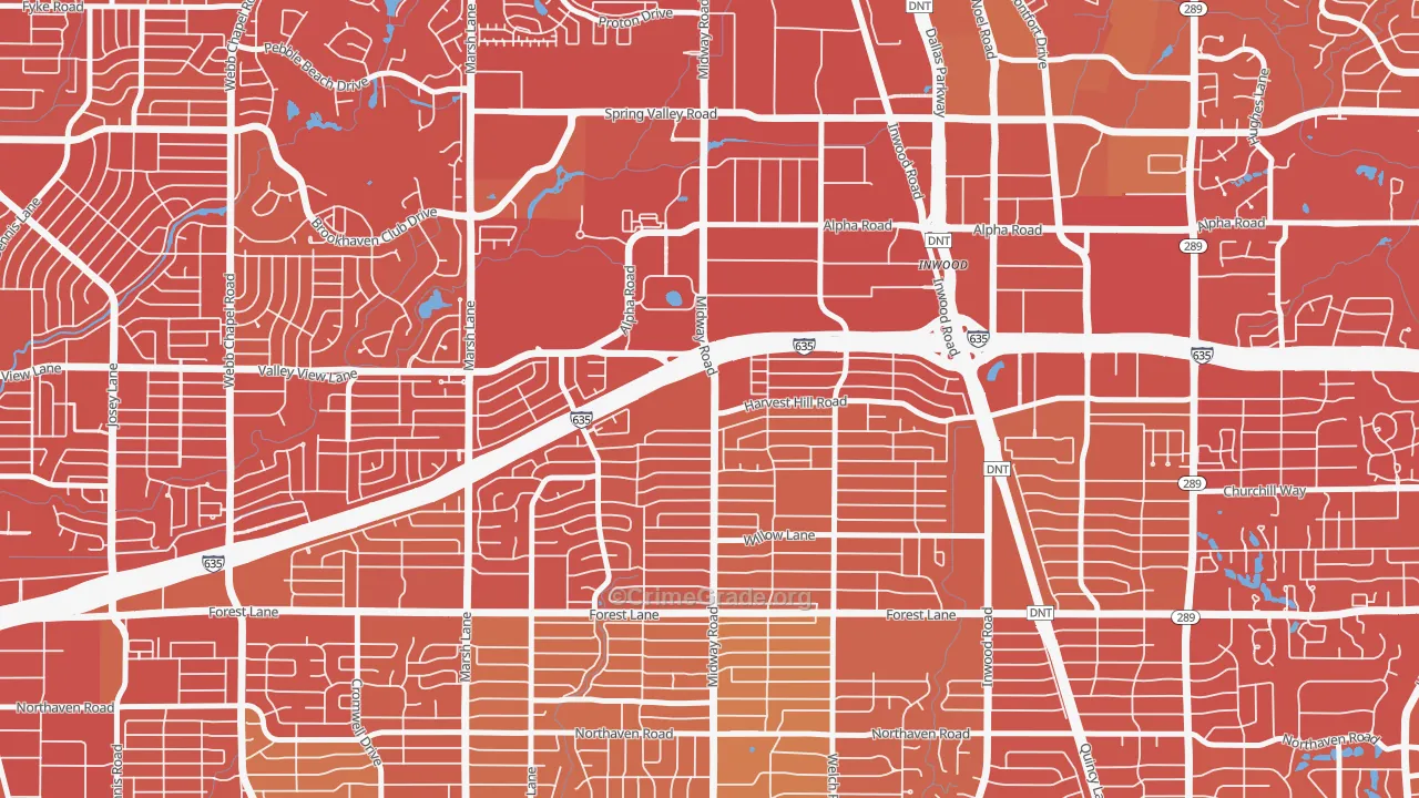 75244, TX Map of Vehicle Theft Rates