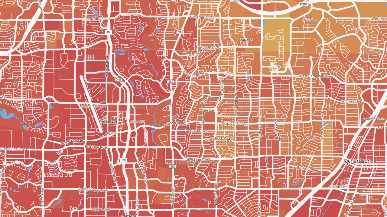 75248, TX Map of Vehicle Theft Rates