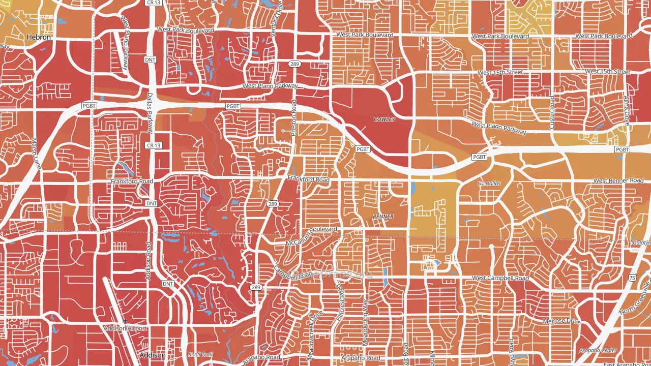 75252, TX Map of Vehicle Theft Rates