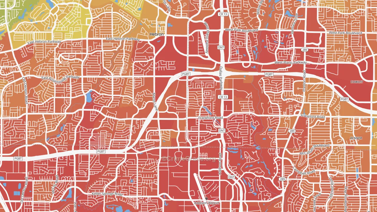 75287, TX Map of Vehicle Theft Rates