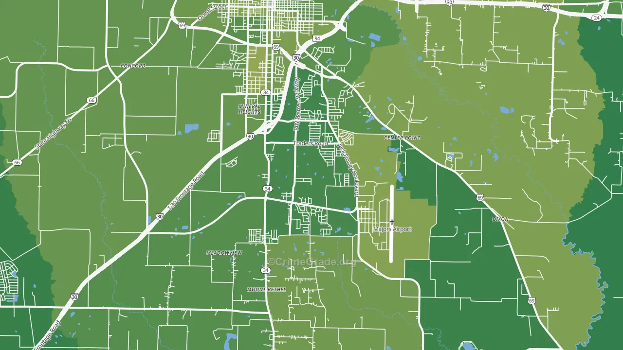 75402, TX Map of Vehicle Theft Rates