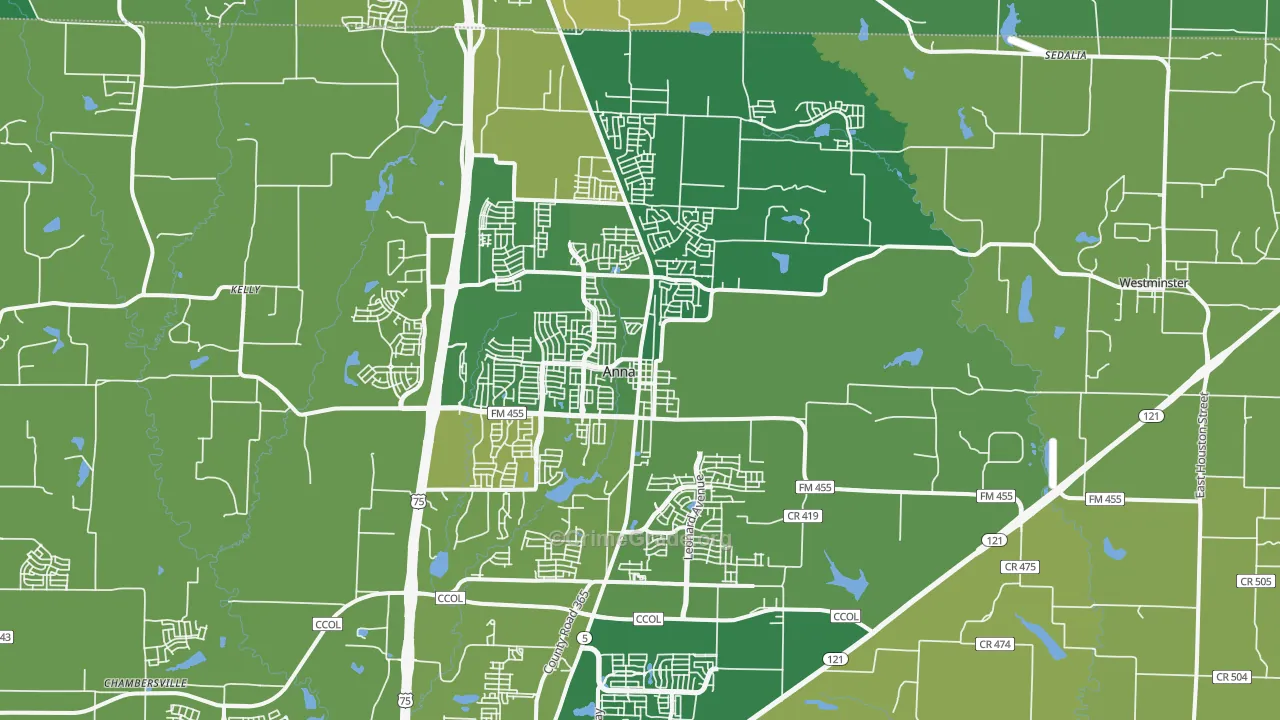 75409, TX Map of Vehicle Theft Rates