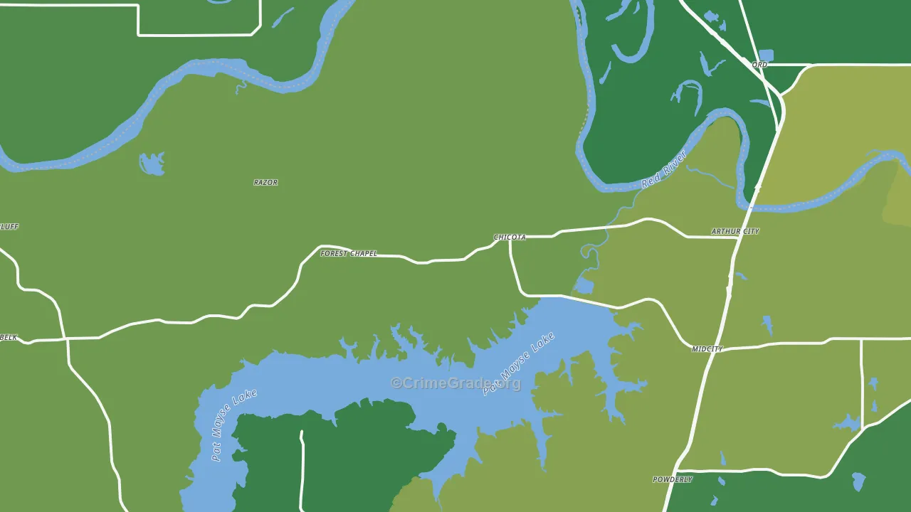 75411, TX Map of Vehicle Theft Rates