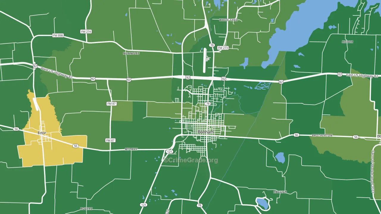 75418, TX Map of Vehicle Theft Rates