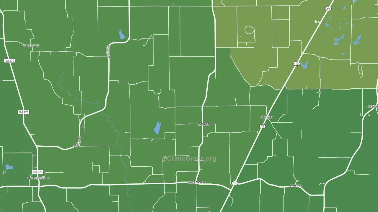 75420, TX Map of Vehicle Theft Rates