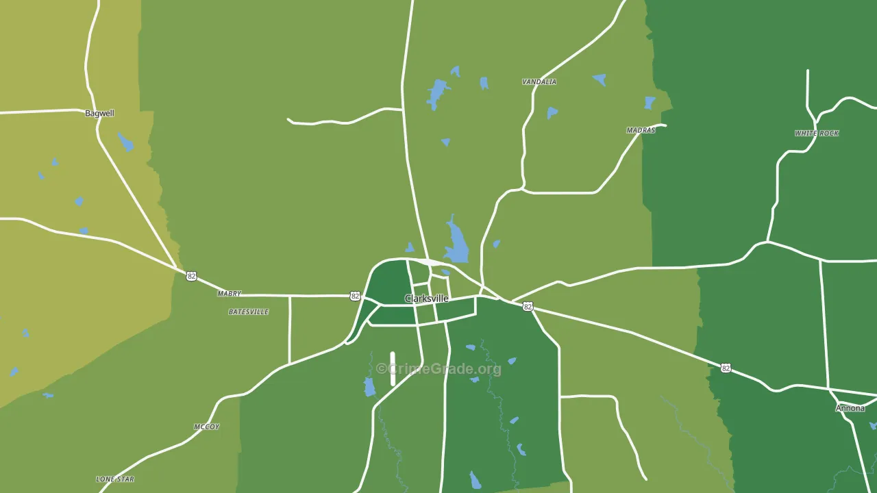 75426, TX Map of Vehicle Theft Rates