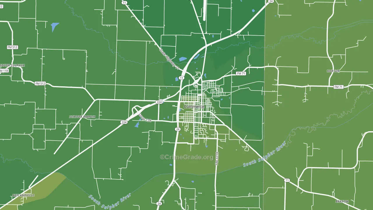 75428, TX Map of Vehicle Theft Rates