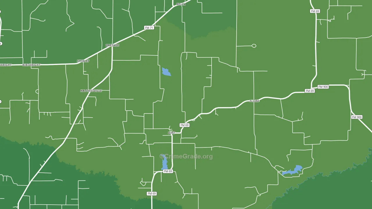 75437, TX Map of Vehicle Theft Rates