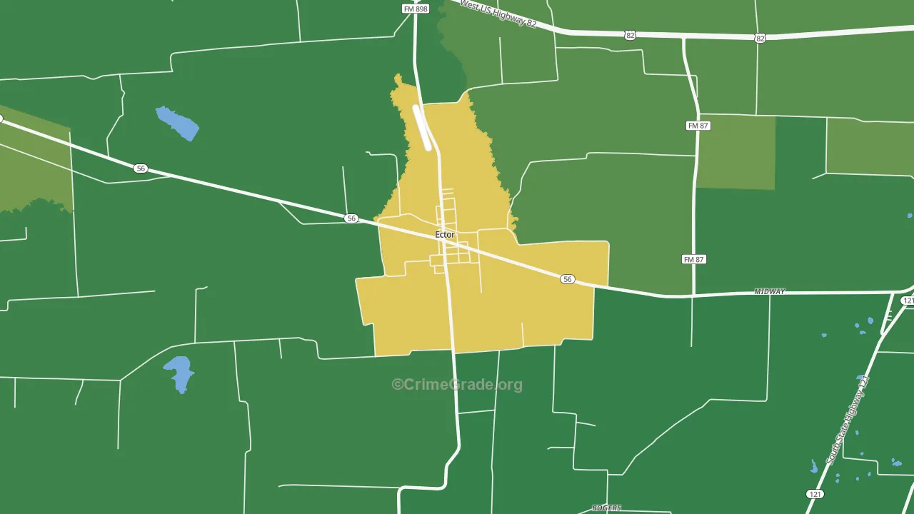 75439, TX Map of Vehicle Theft Rates