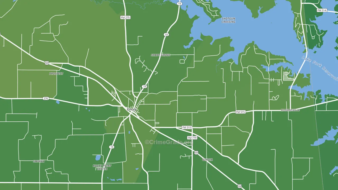 75440, TX Map of Vehicle Theft Rates