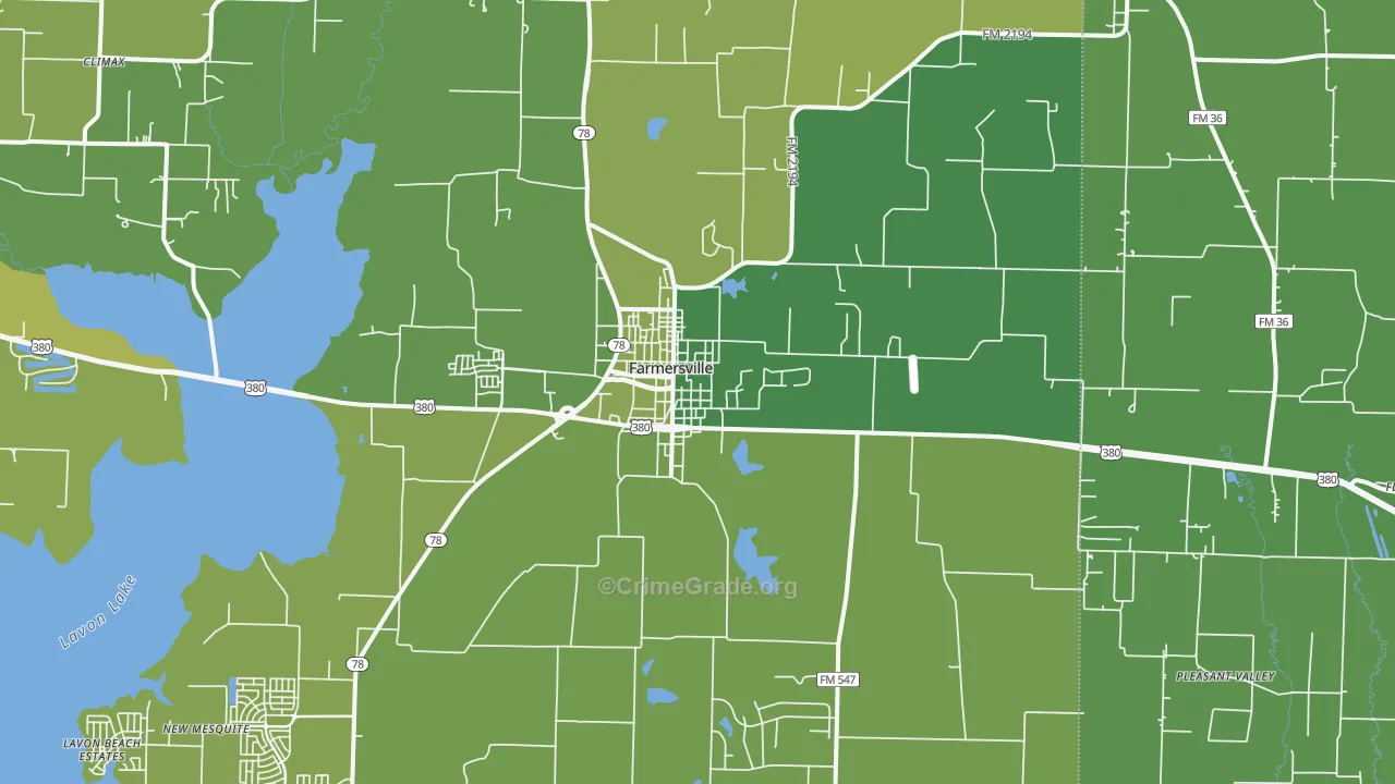 75442, TX Map of Vehicle Theft Rates