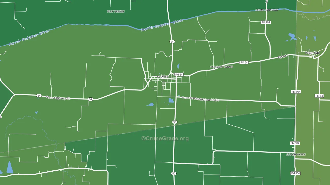 75449, TX Map of Vehicle Theft Rates