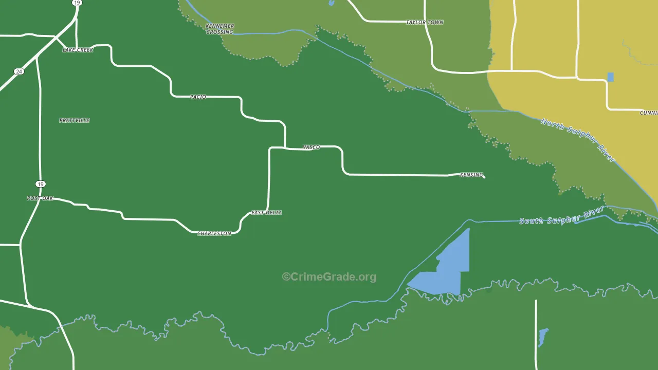 75450, TX Map of Vehicle Theft Rates