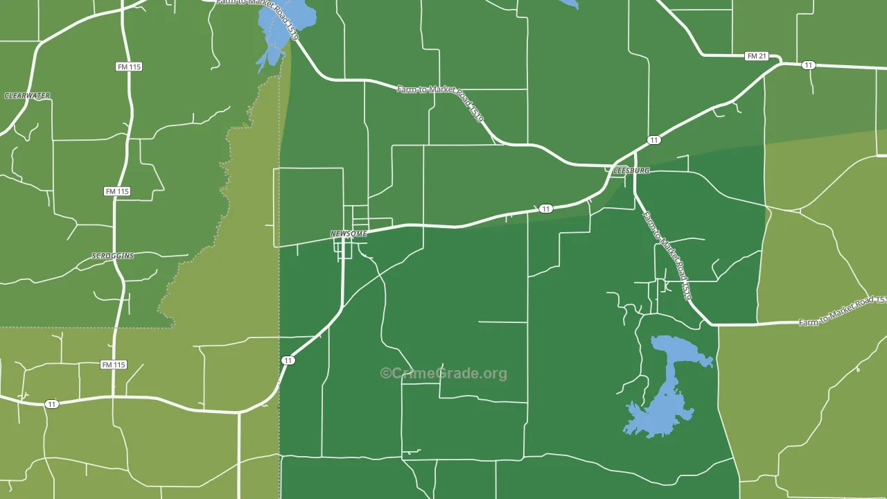 75451, TX Map of Vehicle Theft Rates