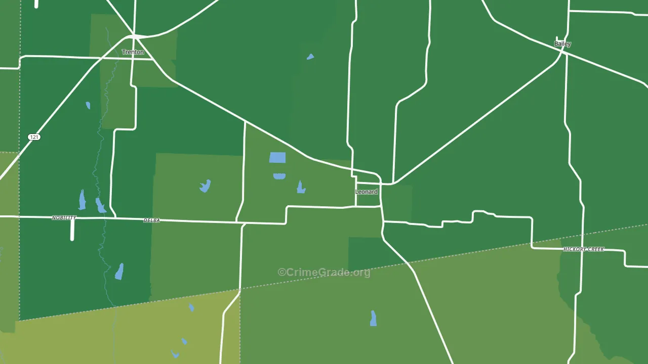75452, TX Map of Vehicle Theft Rates