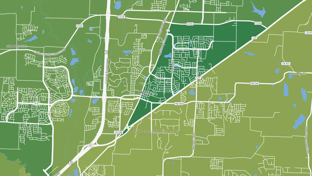 75454, TX Map of Vehicle Theft Rates