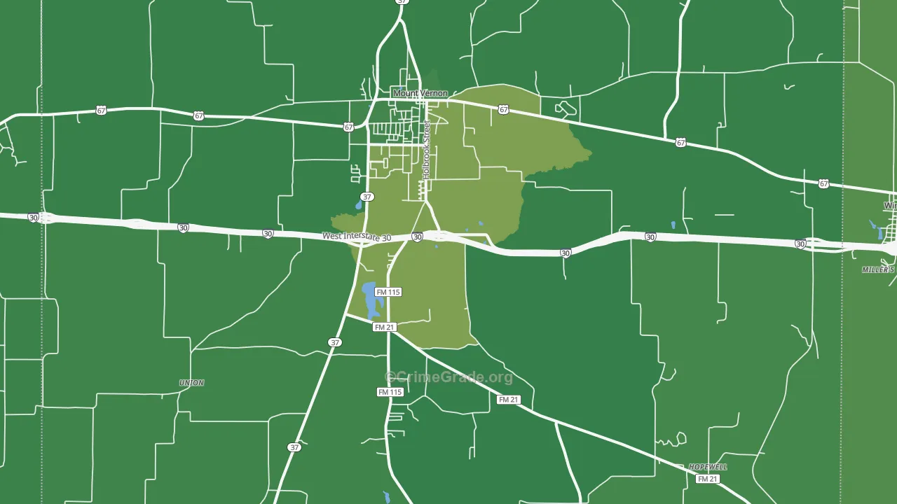75457, TX Map of Vehicle Theft Rates