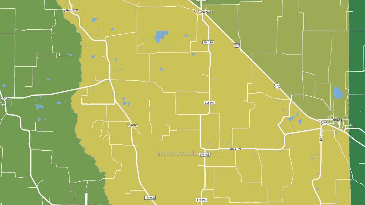 75468, TX Map of Vehicle Theft Rates