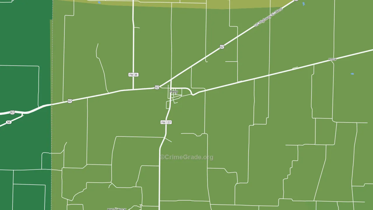 75470, TX Map of Vehicle Theft Rates
