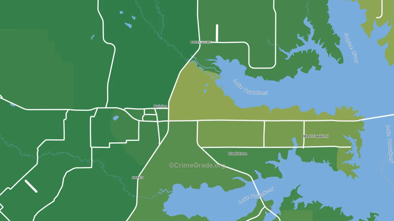 75474, TX Map of Vehicle Theft Rates