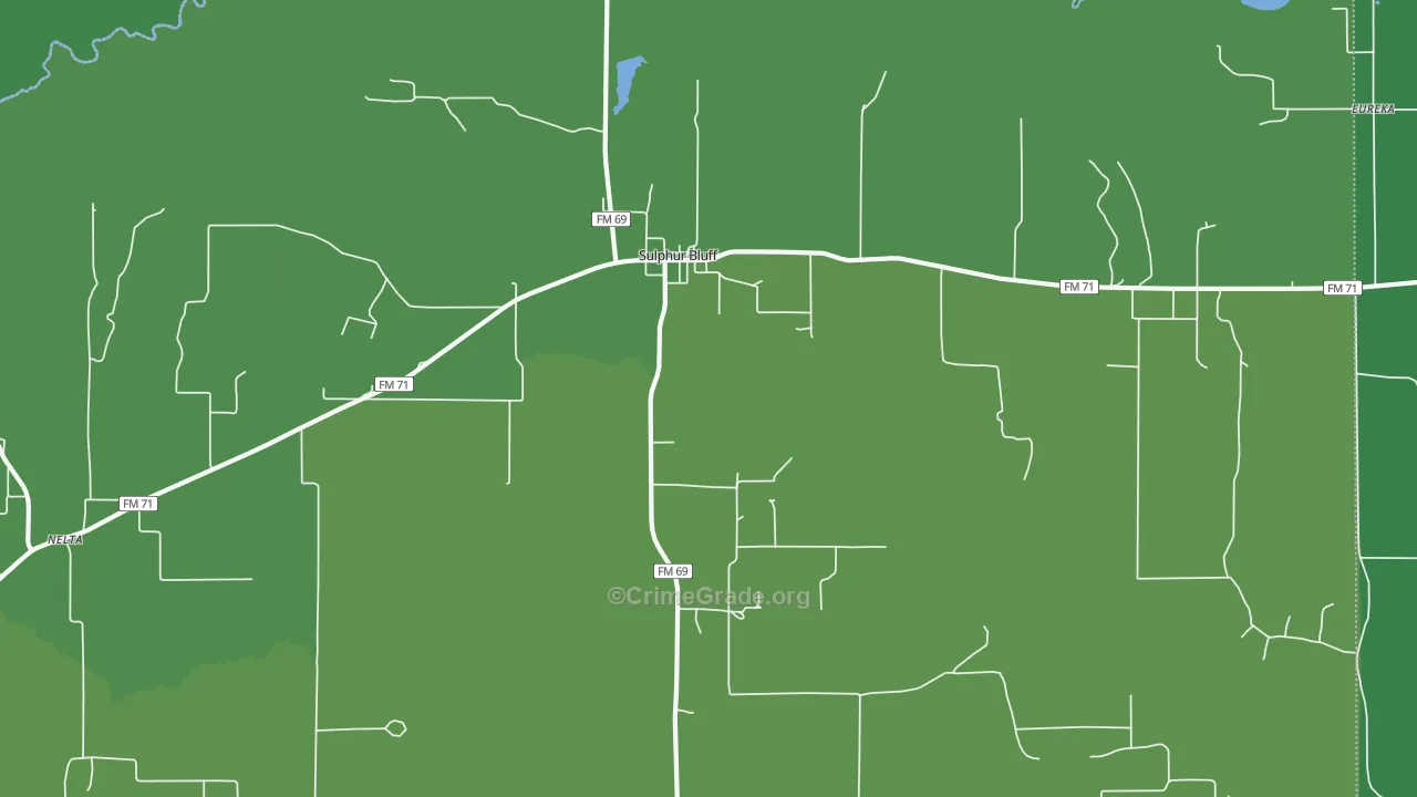 75481, TX Map of Vehicle Theft Rates