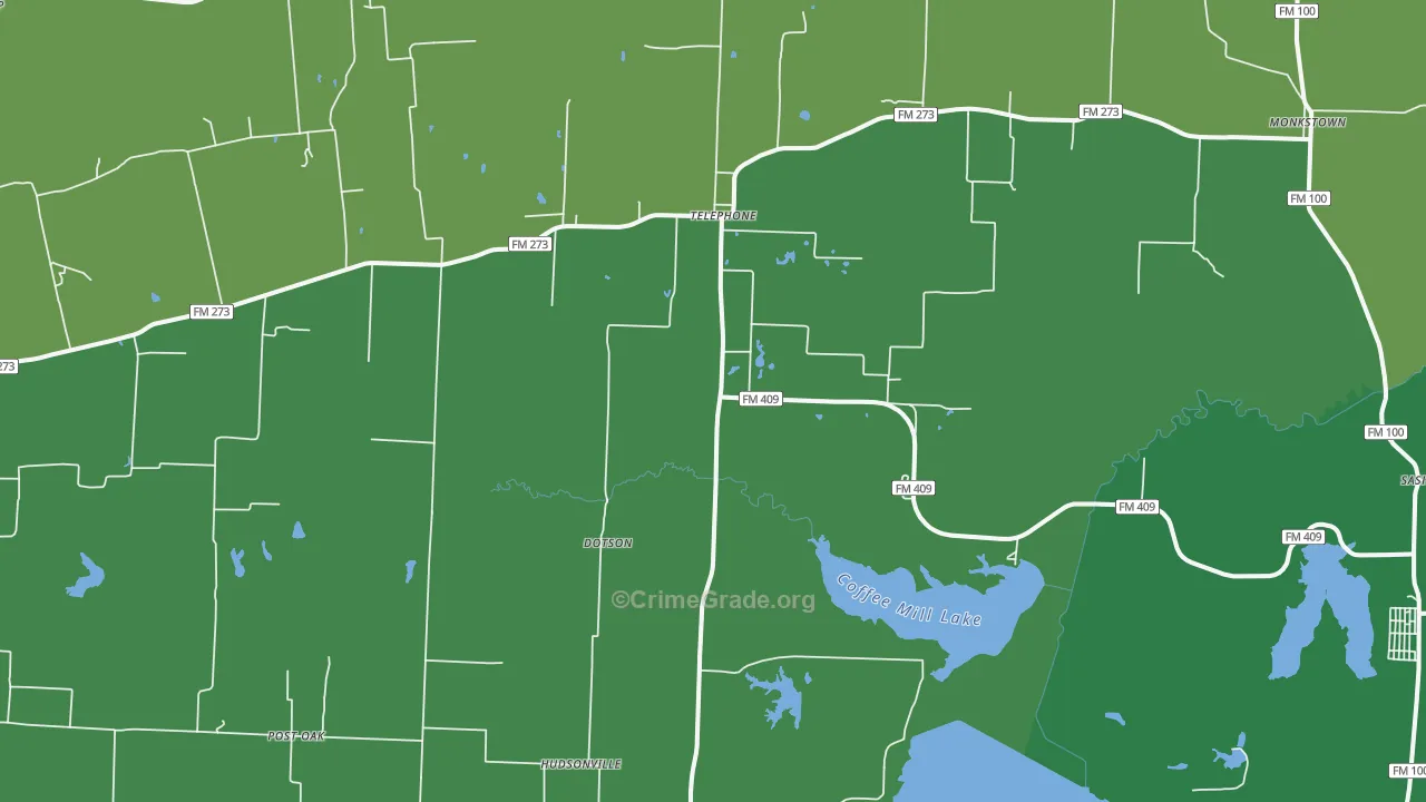 75488, TX Map of Vehicle Theft Rates