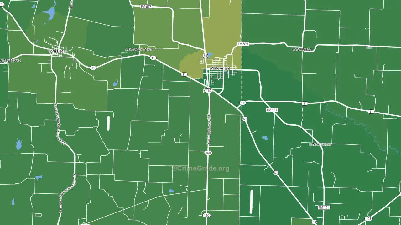 75491, TX Map of Vehicle Theft Rates