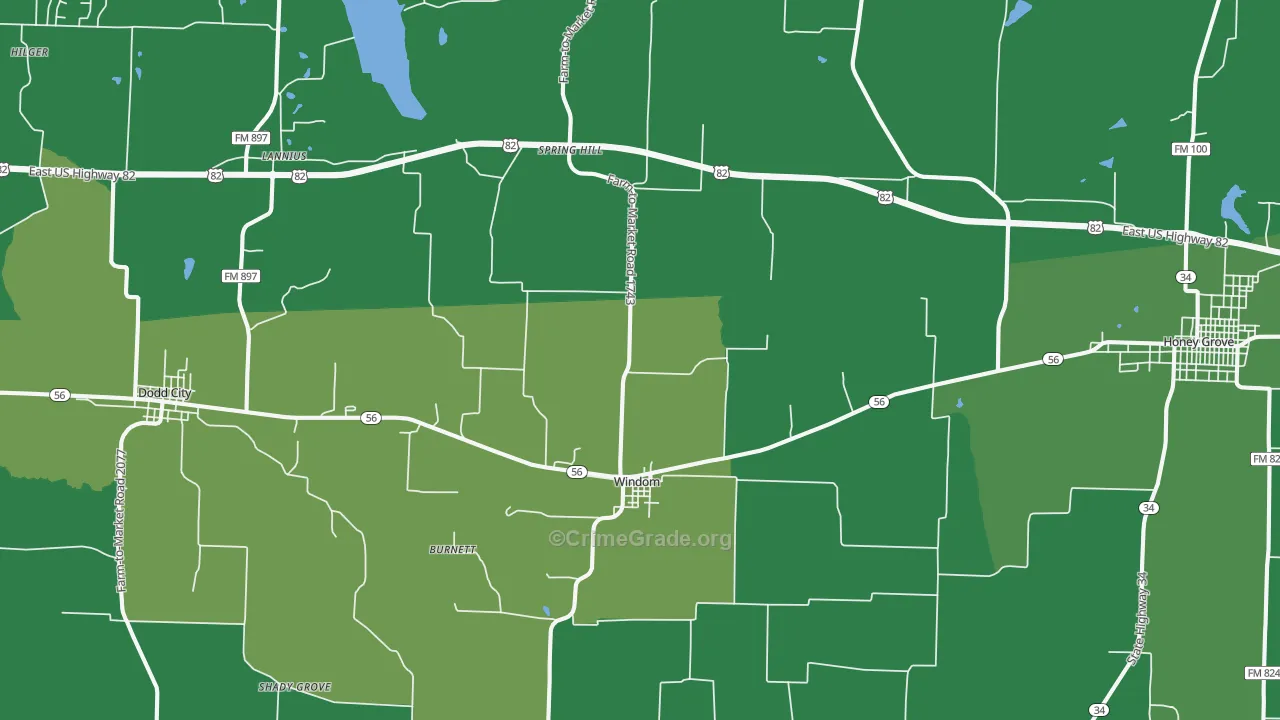 75492, TX Map of Vehicle Theft Rates