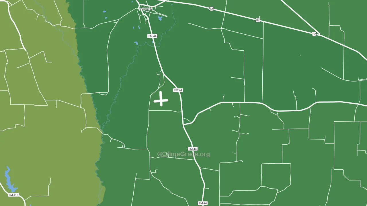 75550, TX Map of Vehicle Theft Rates