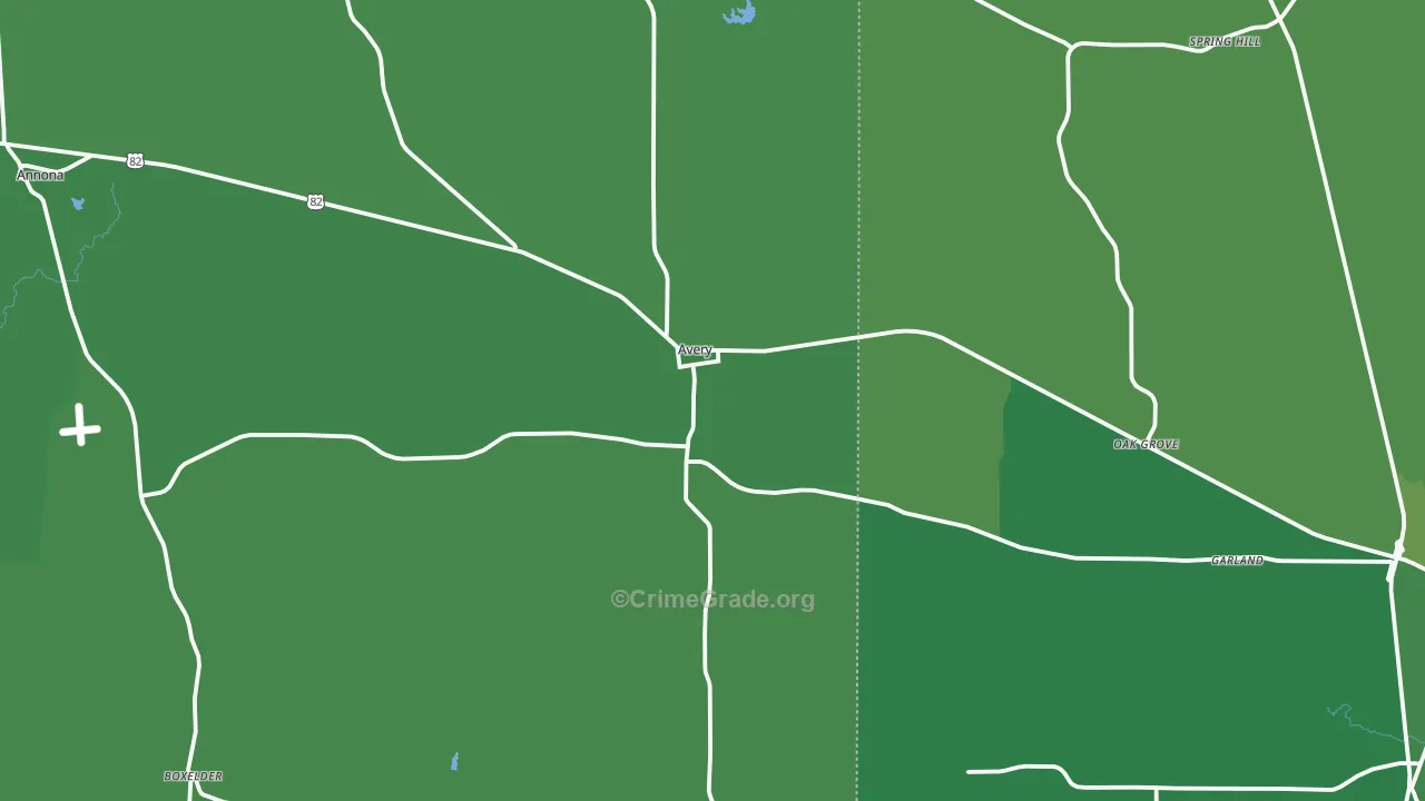 75554, TX Map of Vehicle Theft Rates