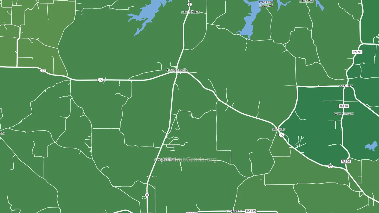 75560, TX Map of Vehicle Theft Rates