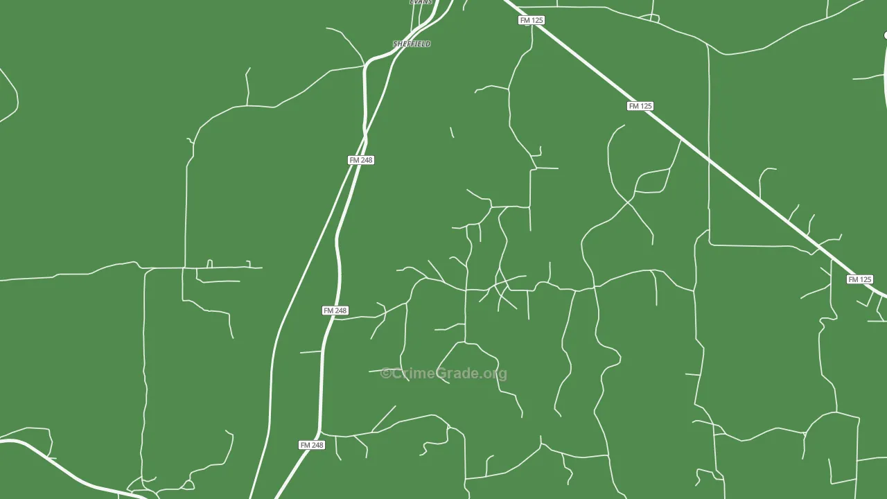 75562, TX Map of Vehicle Theft Rates